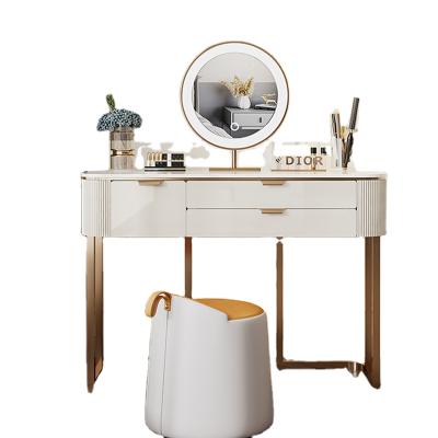 China (Size)Adjustable Modern Metal Led Mirrored Dressing Table Bedroom Furniture Dressing Table With Mirror And Stool Dressing Table Designs for sale