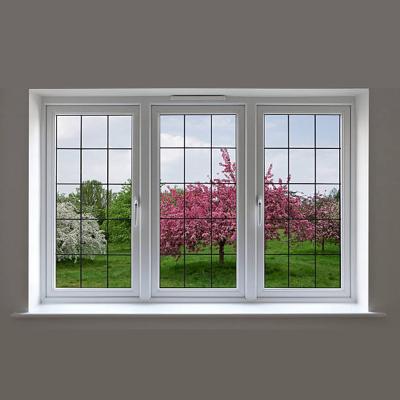 China White Folding Screen American Style PVC Casement Window With Grill CE Certificates Casement Windows for sale