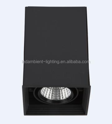 中国 Square single grille LED Light 2x7W Aluminum Black Housing Box COB Down Spot Light 販売のため