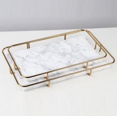 China Home Decor Tray Home Decor Dessert Tray Snack Dish Marble Marble Serving Dish for sale