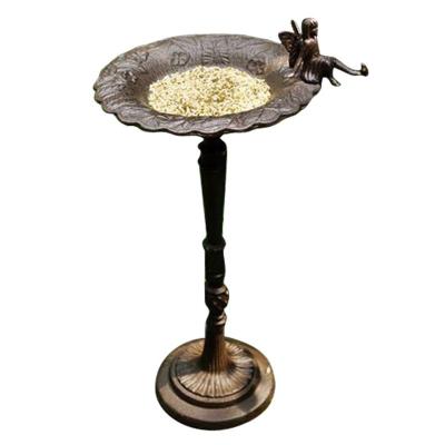 China H53cm Oriental Cast Iron Patio Decor Bird Feeder Bird Bath Stand Sink Garden Pet Decor for sale