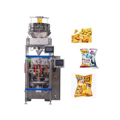 China Food RUI PACK RL520H automatic vertical high speed puffed snacks packing machine with multihead weigher for sale