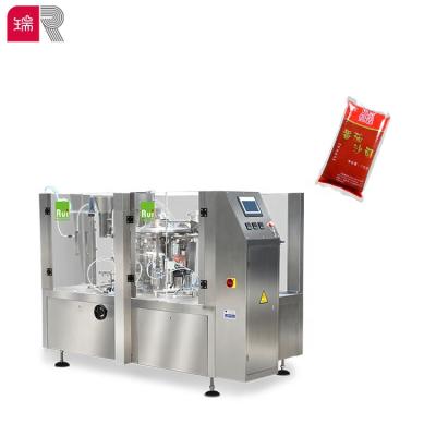 China Easy Operation RUI PACKING Automatic Premade Pouch BBQ Tomato Sauce Ketchup Packaging Machine for sale