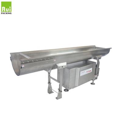 China RUI PACKAGE Factory RFE-300 SS304 Industrial Rapid Heat And Fire Resistant Automatic Horizontal Vibration Rear Conveyor For Crispy Product for sale