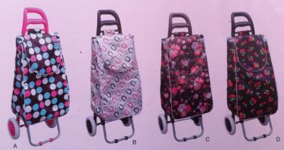 China Popular High Quality Trolley Shopping Bag Satin fabric shopping bag Convenient Trolley shopping bag with wheels for sale