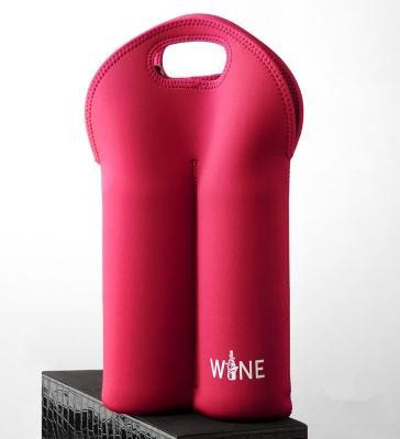 China Hot-selling High quality Neoprene Wine holder Water bottle bag two-Bottle holder for sale