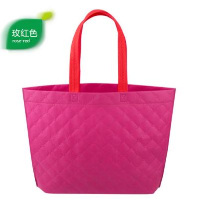 China Hot-selling Fancy Popular Foldable Non woven bag Shopping bag with Lattice emboss for sale