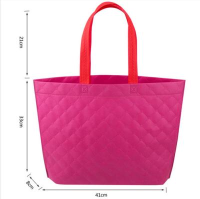 China Hot-selling Fancy Popular Foldable Non woven bag Shopping bag with Lattice emboss for sale