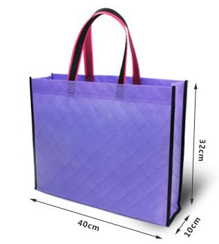 China Hot-selling Fancy Popular Foldable Non woven bag Handle Shopping bag with Lattice emboss for sale