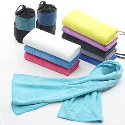 China Washable Soft Towel Absorbent Polyester Fiber Towel Durable Sports Towel For Gym Fitness Solid Color Bath Towel for sale