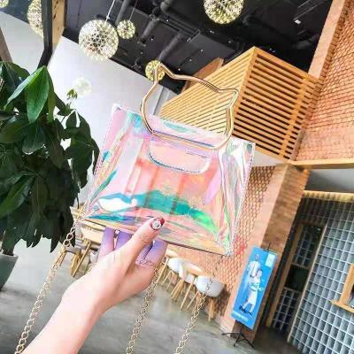 China Magic Dazzling tote bag Dazzle PVC bag with shoulder strap Cosmetic bag for sale