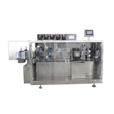 China Food 2ml 3ml Oral Liquid Filling Plastic Ampoule Filling Machine With Labeling Machine for sale