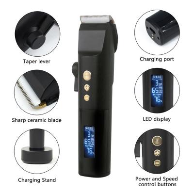 China High Quality Household Men's Cordless LCD Display Battery Powered Electric Hair Trimmer for sale