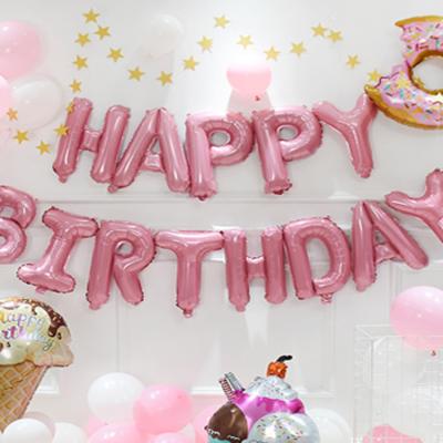 China New modern and luxurious 16 inch 2023 alphabet letter foil birthday stretch pink balloon for party decoration for sale