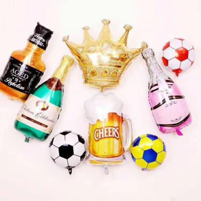 China Large Size Modern And Luxurious Oktoberfest Party Decoration Beer Wine Bottle Cups Foil Helium Balloons For Decoration for sale