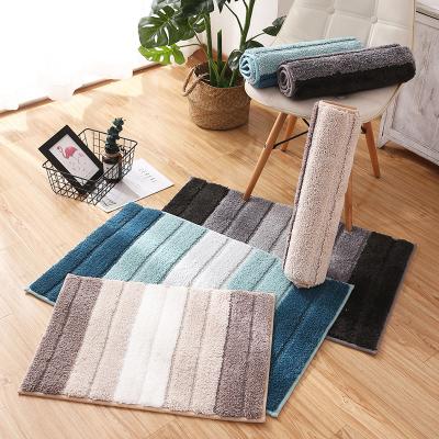 China Washable Single Stripe Lies Floor Mat Door Mat Rug Toilet Bath Prevent Slip Foot Drink Addicted Mat for sale