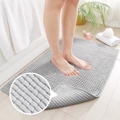 China Bedroom Washable Non-slip Single Door Bathroom Carpet Chenille Floor Absorbent Mat Thicken Entrance Luxury Door Mat for sale