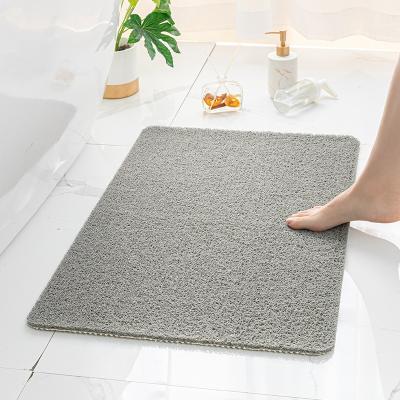 China Washable Pure Color Bathroom Non-slip Shower Piece Bathing Waterproof Toilet Silk Toilet Foot Pad Circle Pad for sale