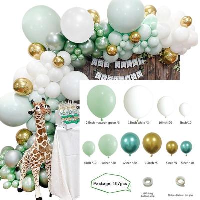 China Other INS Mint Green Maca Green Balloon Set Birthday Wedding Combination Balloon Decoration Party Balloon for sale