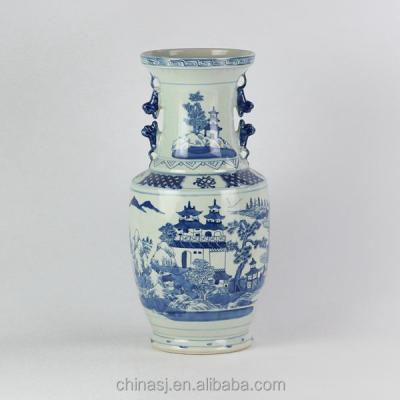 China wholesale antique chinese home decoration porcelain blue and white vase for sale