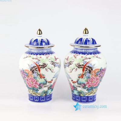 China RZNW01-3 Flexible 29 Thin Layers Cute Bird Floral Tree Home Decor Colorful Porcelain Pot for sale