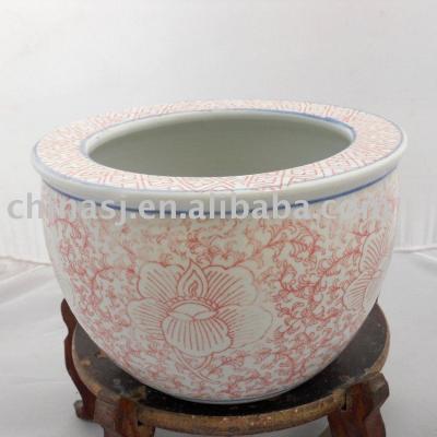 China Ceramic Chinese Porcelain Fish Bowl Or Planter Pink Color WRYHC03 for sale