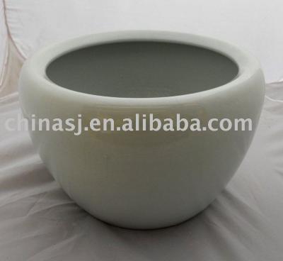 China For White Crackled Ceramic Flower Fish Bowl And Flower Pot WRYHE14 for sale