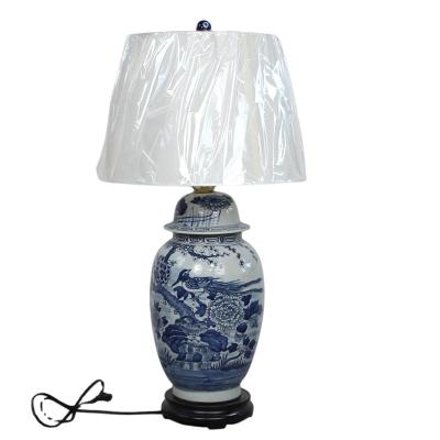 China DS-RYZK01 Modern Beautiful Porcelain Design Landscape Blue And White Lamp for sale