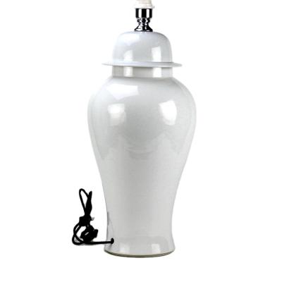 China DS70-RYNQ Easy Clean Pure White Porcelain Ginger Jar Ceramic Table Lamps for sale