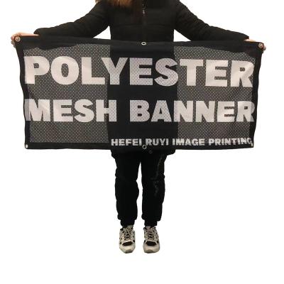 China Printing Quality Polyester Mesh Waterproof Custom Canvas Fence Endless Banner With Reinforced Edges for sale