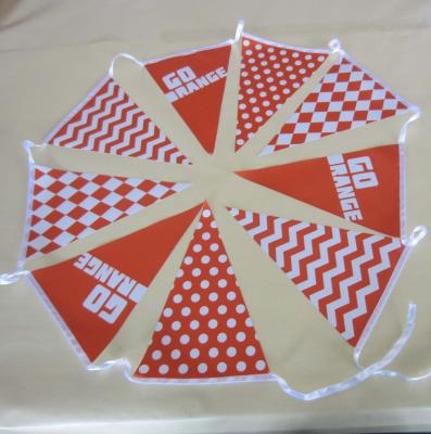 China Polyester Strechable Quality Double Sides Printed PVC Flags Hanging Bunting Banners For Decoration for sale