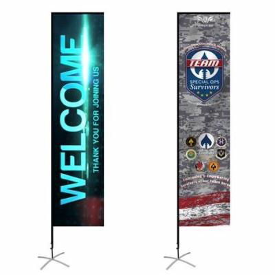 China Full Color Hanging Flag Double Sides Printing Flag or Single Side Printing Rectangle Polyester Polyester Flag Banner for sale