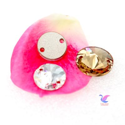 China High quality washable glass revoli flat back button k9 crystal holes both sew on buttons for stylish shoes for sale