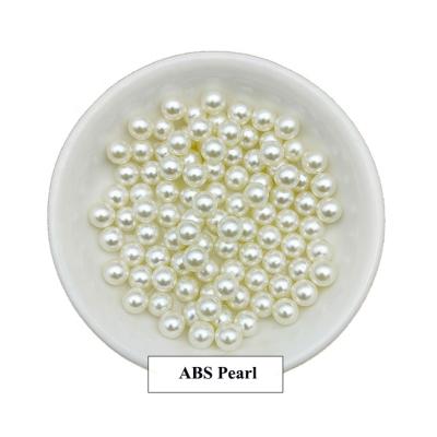 China Lorean Style ABS Imitation Pearl Pearl Plastic Shiny Straight Hole Half Beads Pearl Beads For Jewelry Shoes Garment for sale