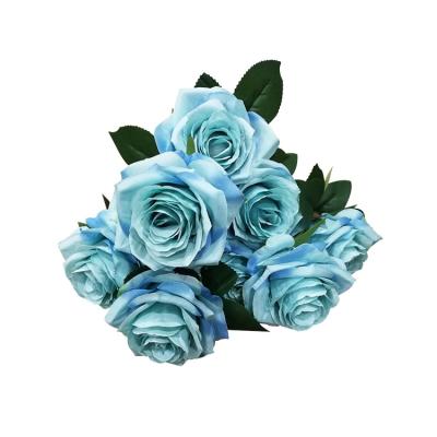 China Wholesale High Quality Artificial Flower Rose Bunch For Wedding Decorations And Bride Holding Flowers for sale