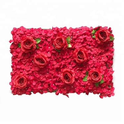 China New Design Silk Hydrangea And Rose Silk Flower Wall Wedding Decorations for sale