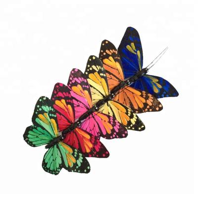 China Feather Assorted Colors Customized Hand Painted Butterfly Feather Artificial Butterflies For Wedding Decorations And Wall Decorations for sale