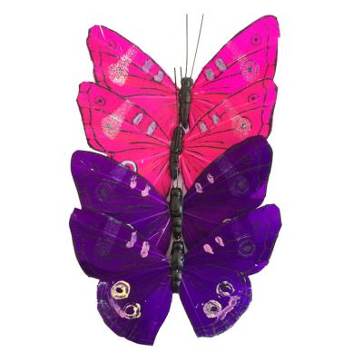 China Versatile Real Feather Plume Patterned Butterfly For Flower Arrangement for sale