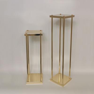 China High quality metal gold metal electroplating flower stand for wedding decorations and road table lead WCD19121 for sale