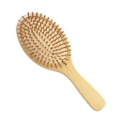 China Custom Logo Natural Wooden Bamboo Brush Cushion Anti Static Paddle Hair Brush for sale