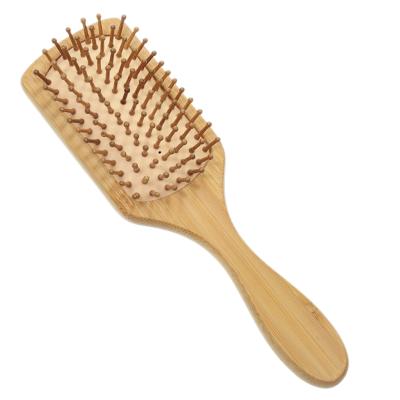 China Hot Selling Cushion Private Label Square Design Natural Wooden Hair Brush Comb Customized Wood Scalp Massage Airbag Comb for sale