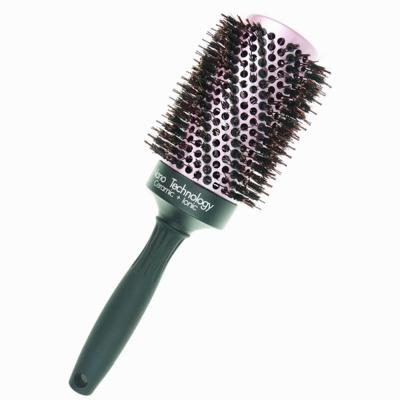 China Boar Hair Compact Bristle Nylon Ceramic Mixed Paint Technology Anti Static Hair Straightener Brush for sale