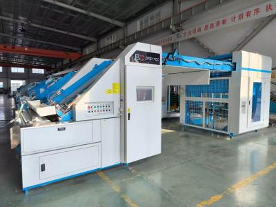 China GFS 200m/min Máquina laminadora de flauta de alta velocidad de superposición de alimentación y control de servo para tablero curvado corrugado en venta