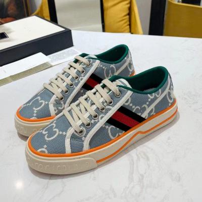 China CUSHIONING GG Brand Canvas Sneakers Female 1977 Presbyopic Couple Embroidered Lace Up White Shoes for sale