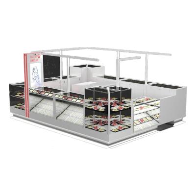 China Modern Attractive Retail Silver Glass Jewelry Mall Display Showcase Jewelery Display Cabinet Showcase Jewelry Kiosk For Sale for sale