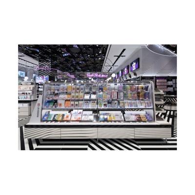 China Boutique store design cosmetic store interior design with customized wooden gondola cosmetic displays for sale