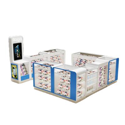 China Modern Attractive High Grade Mobile Phone Display Kiosk Shopping Mall Counter Kiosk For Sale for sale