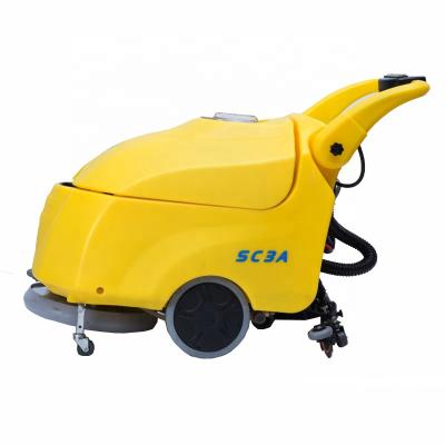 China Hotels SC3A New Design Battery Type 17inch Sweeps Series Hand Push Floor Scrubber Brushes Cleaning Machine Walking More Convenient for sale