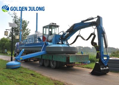 China Dredger anfíbio JULONG equipado com balde e bomba de sucção 6,5 M de profundidade de dragagem à venda