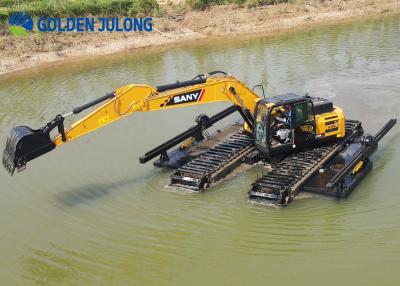 China JULONG Amphibious Excavator With Pontoons For River Construction Floating Excavator for sale